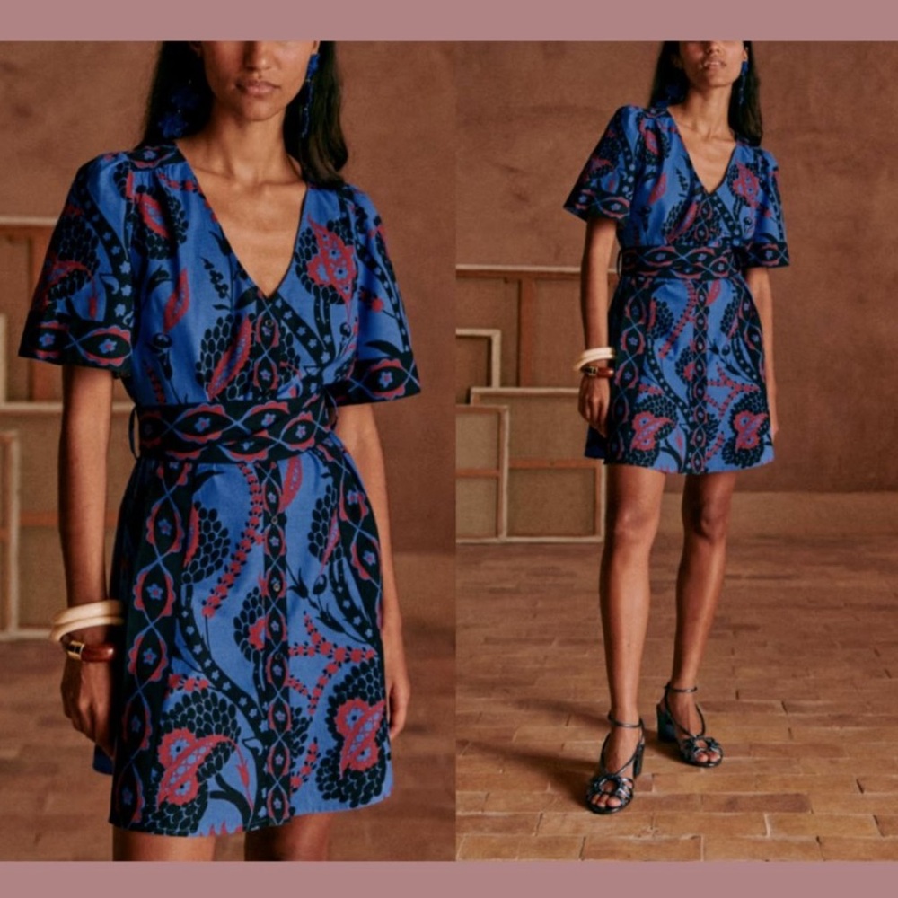 Sezane Mini Dress (blue) Sz. 34 (XS)